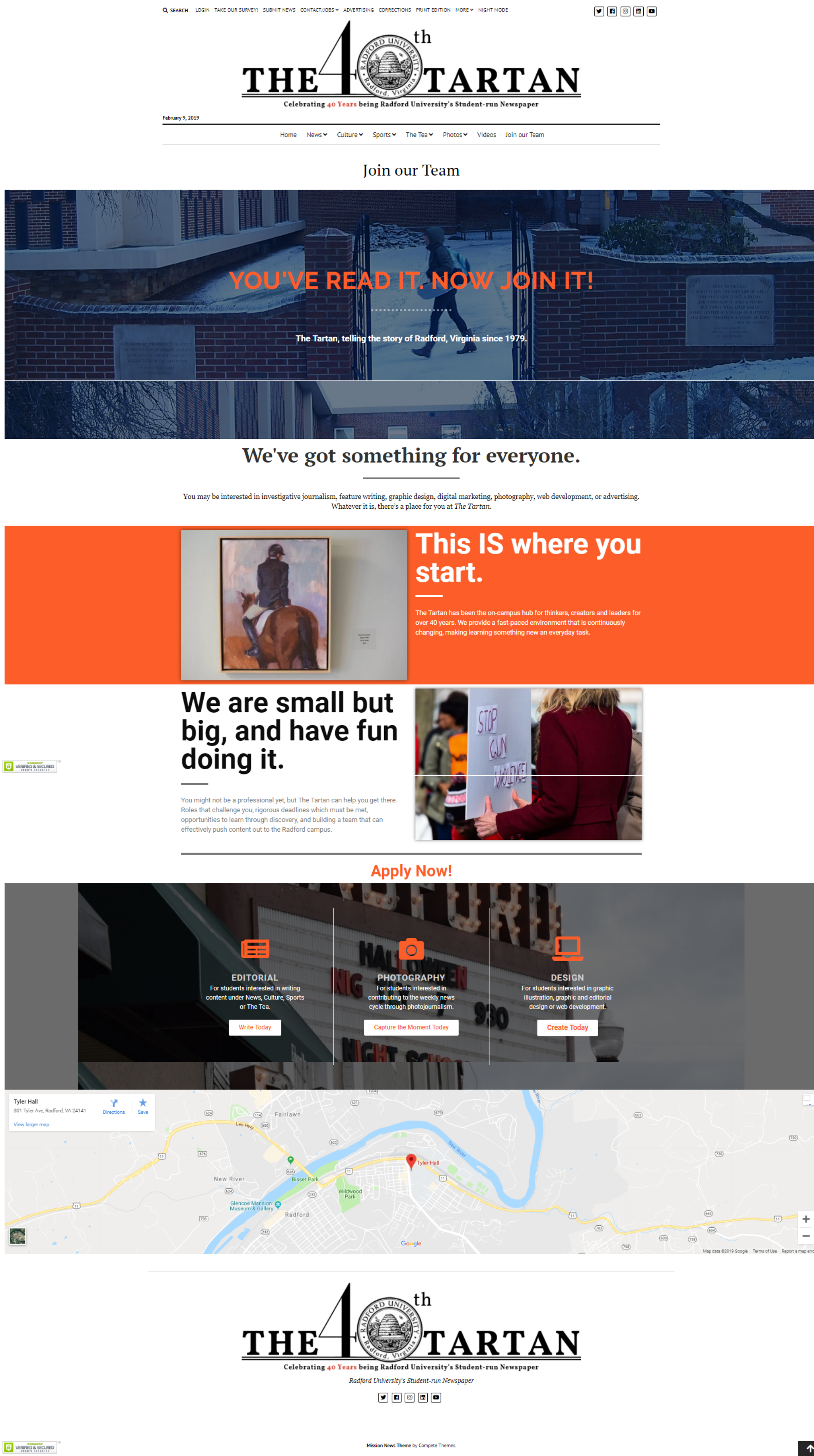 A second archival Tartan publication website screenshot