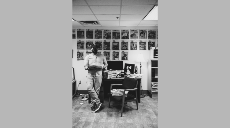 Man stands in office